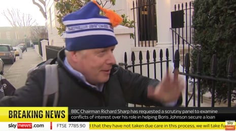 Boris Johnson speaking to reporters this morning