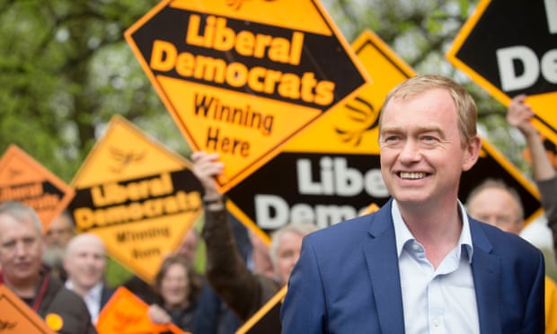 Tim Farron campaigning in Manchester where the Lib Dems are targeting seats in Gorton and Withington. 