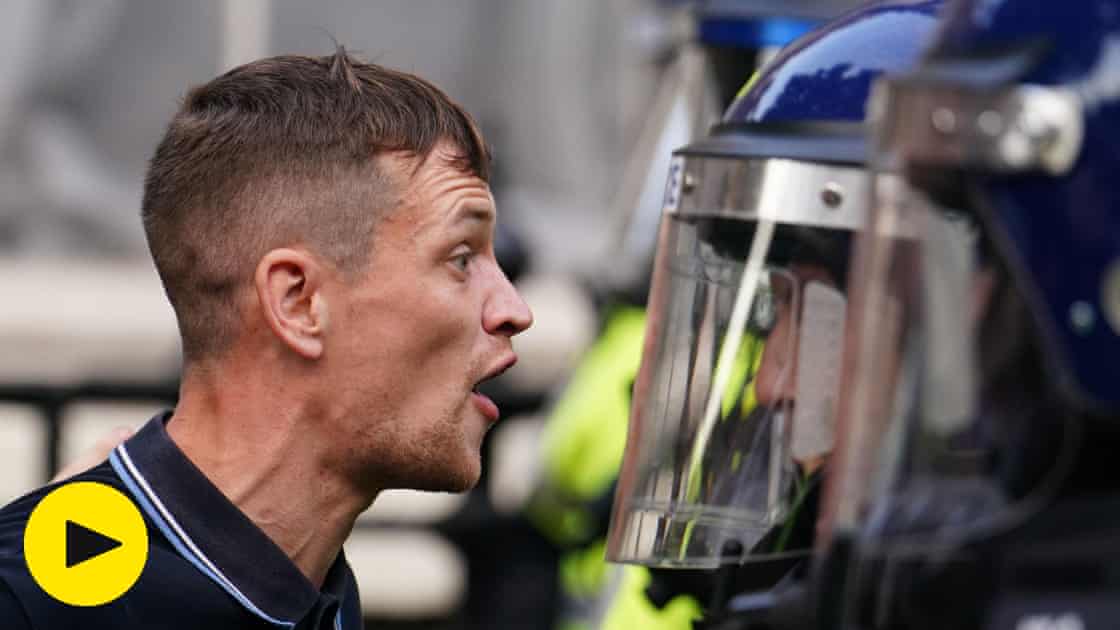 Protesters clash with police in London and Hartlepool after Southport stabbings – video