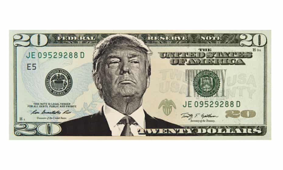 20 twenty dollar dollars bill note bills notesTwenty dollar bill with Donald Trump