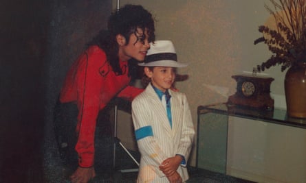Chilling … Michael Jackson with the young Wade Robson.