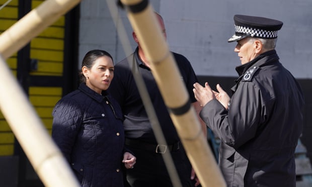 Priti Patel on a visit to Metropolitan police training centre last week. 