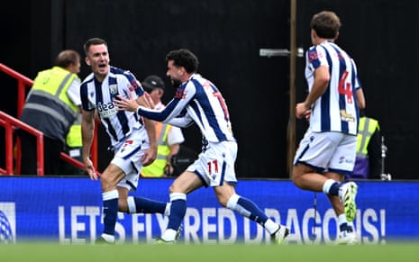 Jed Wallace puts West Brom back in front.