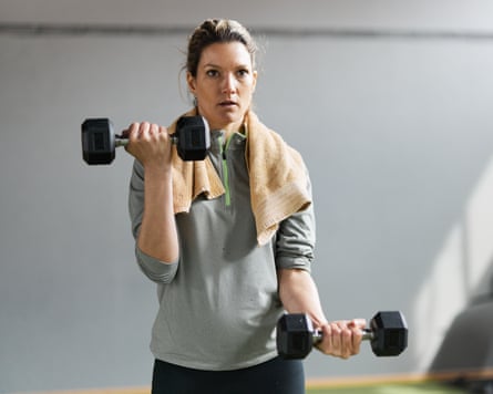 Woman doing weight training