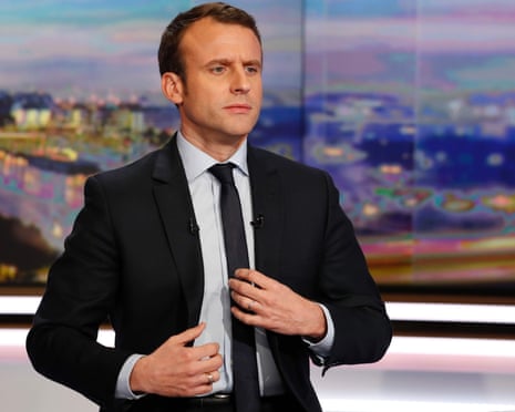 Former French Economy Minister, founder and president of the political movement "En Marche !" (On the move!) and candidate for France's 2017 presidential elections Emmanuel Macron poses prior to a broadcast interview on a set of French TV channel TF1, on February 1, 2017 in Boulogne-Billancourt, near Paris. / AFP PHOTO / Patrick KOVARIKPATRICK KOVARIK/AFP/Getty Images