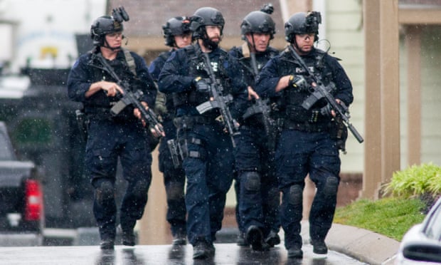 A Swat team in action in Nashville, Tennessee.