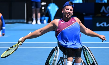 Dylan Alcott beat Andy Lapthorne to reach the final of the quad wheelchair singles at Melbourne Park and move one step closer to an eighth straight Australian Open crown.