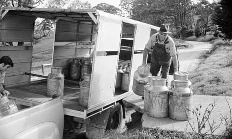 Archive photograph of an Australian milk truck