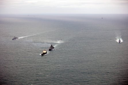 HMS Somerset and HMS St Albans tracking Russian vessel Severomorsk.