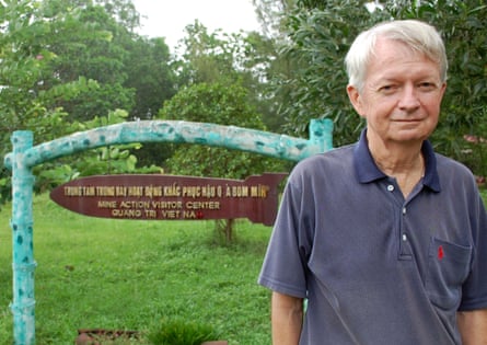 Chuck Searcy today outside the land mine action centre in Vietnam.
