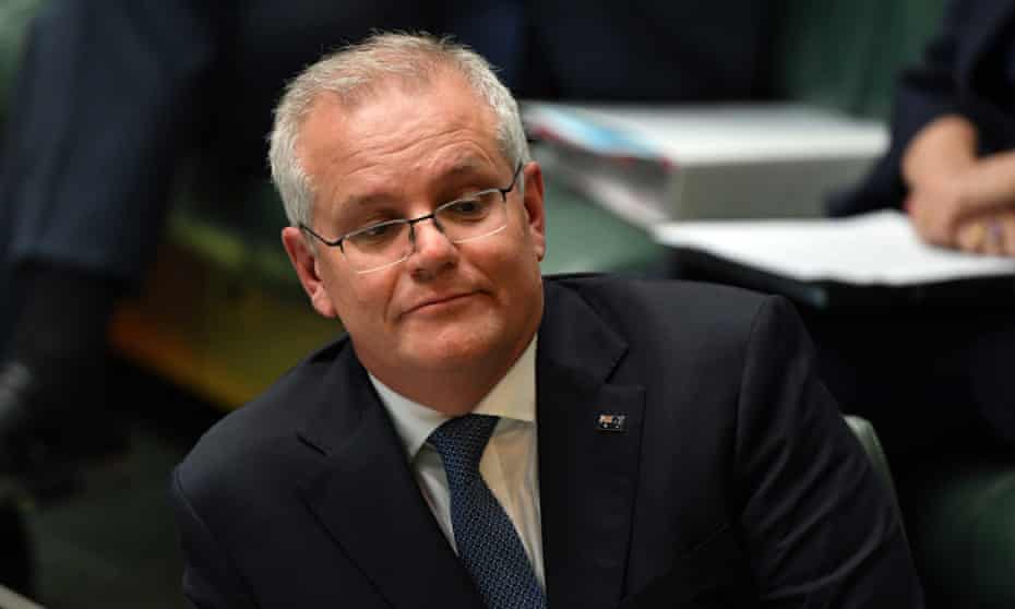 Prime Minister Scott Morrison during Question Time in the House of Representatives at Parliament House