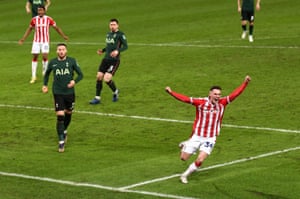 Thompson of Stoke City celebrates.