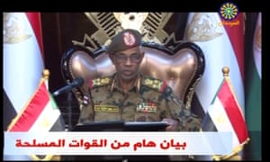 Ibn Auf makes an announcement that President Omar al-Bashir has been detained