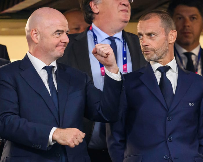 ‘The emperor is naked’: Uefa president Ceferin takes new swipe at Infantino