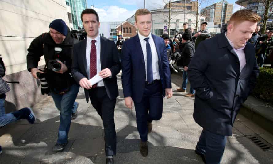 Stuart Olding leaves court in Belfast on March 28.