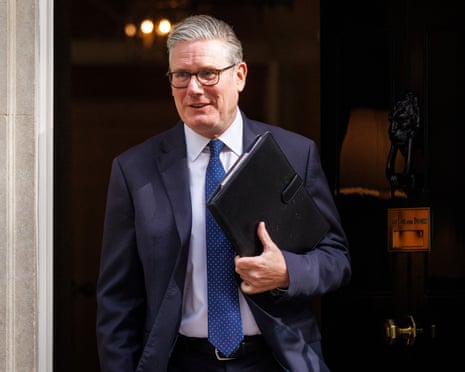 Keir Starmer leaves 10 Downing Street on 18 May.