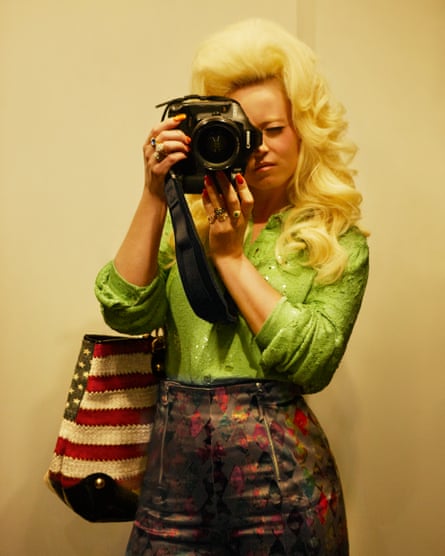 Self-portrait of Alice Hawkins as Dolly Parton, Nashville, 2011.