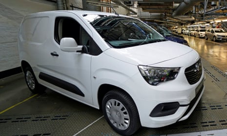 An electric van at Vauxhall's plant in Ellesmere Port