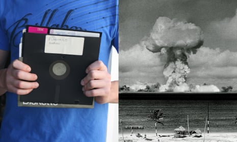 8in floppy and a mushroom cloud