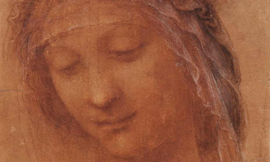 Detail from Head of the Madonna, by Leonardo da Vinci.