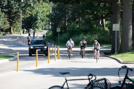 A bike lane in Toronto.