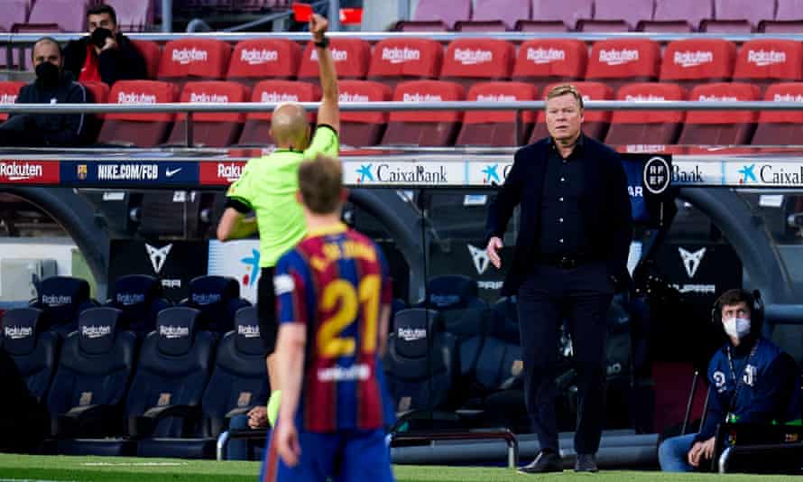 Ronald Koeman is sent to the stands.