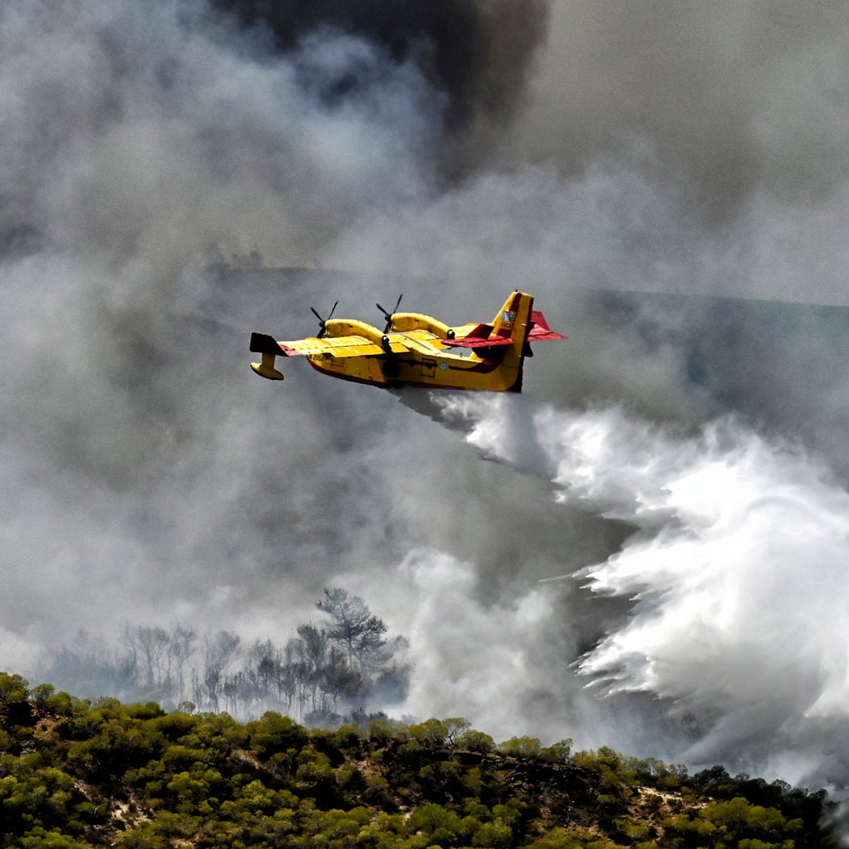 EU sends water bombers to help fight wildfires around Athens | Greece | The Guardian