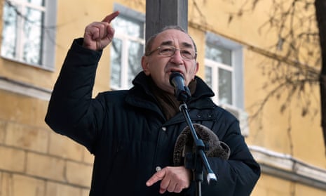 Arseny Roginsky, one of the founders of the prominent Russian human rights organisation Memorial, speaking in Moscow in 2016.
