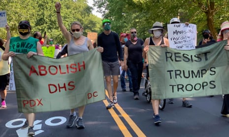 Crowds protest the Department of Homeland Security