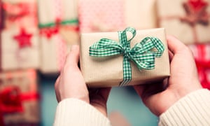 Hands holding a present