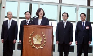 Taiwan president Tsai Ing-wen (centre)