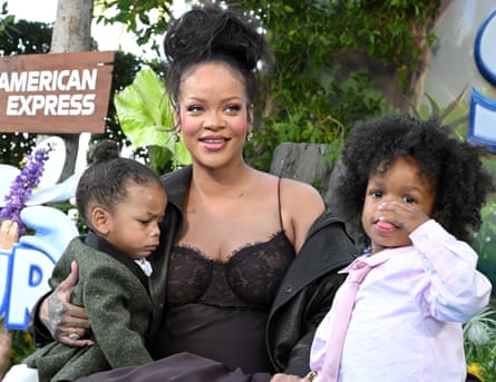 Rihanna with children RZA and Riot.