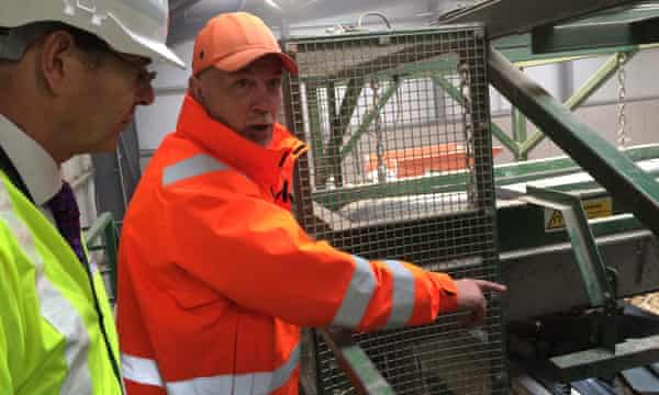 Sir James Bevan, chief executive of the Environment Agency, at a reformed waste site.