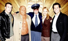 Stan Lee with the Fantastic Four