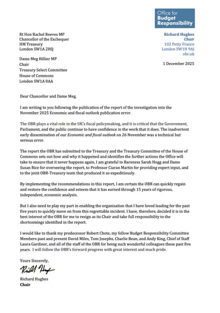 Richard Hughes’s resignation letter.