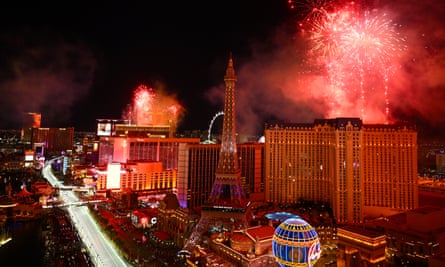 The Las Vegas sky lights up after Max Verstappen’s victory