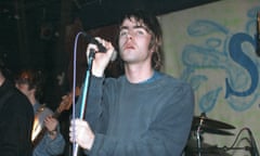 Oasis<br>Liam Gallagher of Oasis performing on stage at Splash Club, King's Cross, London, 27 January 1994. (Photo by Ian Dickson/Redferns)