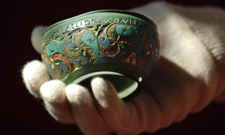 Roman enamelled bronze vessel, 2nd century AD