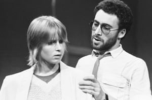 Caroline Embling (Lorraine) and Antony Sher (Sherman) in American Days by Stephen Poliakoff at the ICA, London, 1979