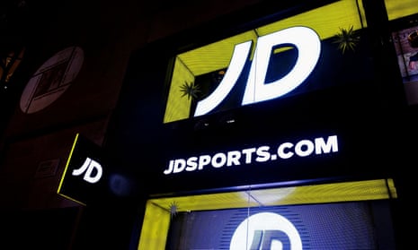 JD Sports logo on exterior of store in London