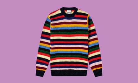 Jamieson’s of Shetland men’s stripe crew knit jumper