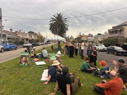 Protesters on Melbourne’s Canning Street