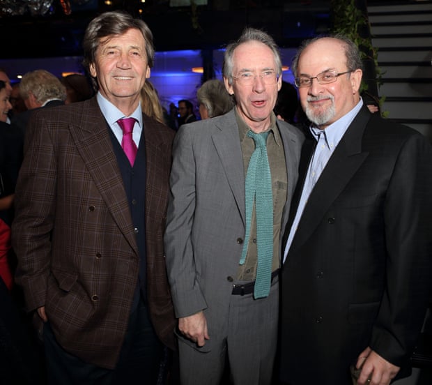 From left: Melvyn Bragg, Ian McEwan and Salman Rushdie attend the launch of Salman Rushdie’s new book ‘Joseph Anton’ on September 14, 2012 in London, England