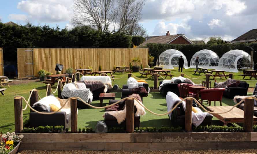 The redesigned outdoor areas of The Hare &amp; Hounds pub in West Ardsley, near Wakefield.