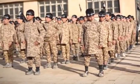 An Isis video apparently depicting children in a training camp in 2015.