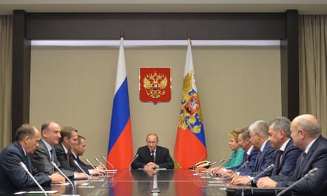 Vladimir Putin holds a meeting of the Russian security council