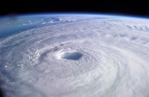 This image taken from the ISS on 16 September 2003 shows the eye of Hurricane Isabel.