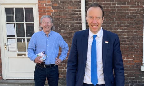 Matt Hancock pictured with Andy Drummond, the chairman of Newmarket Conservatives. 
