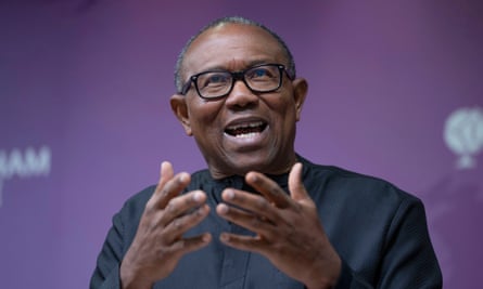 Peter Obi speaks during a forum at Chatham House in London 16 Jan 2023