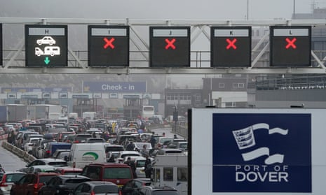 Traffic at the port of Dover in Kent as the getaway begins for the Easter weekend on 6 April.
